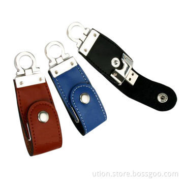 Leather USB Flash Drives with 512MB to 32GB Memory Capacity, Support USB1.1 and 2.0 Interfaces